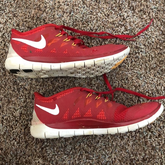 Nike Free 5.0,sneakers size 6Y Red w/orange - Picture 3 of 6